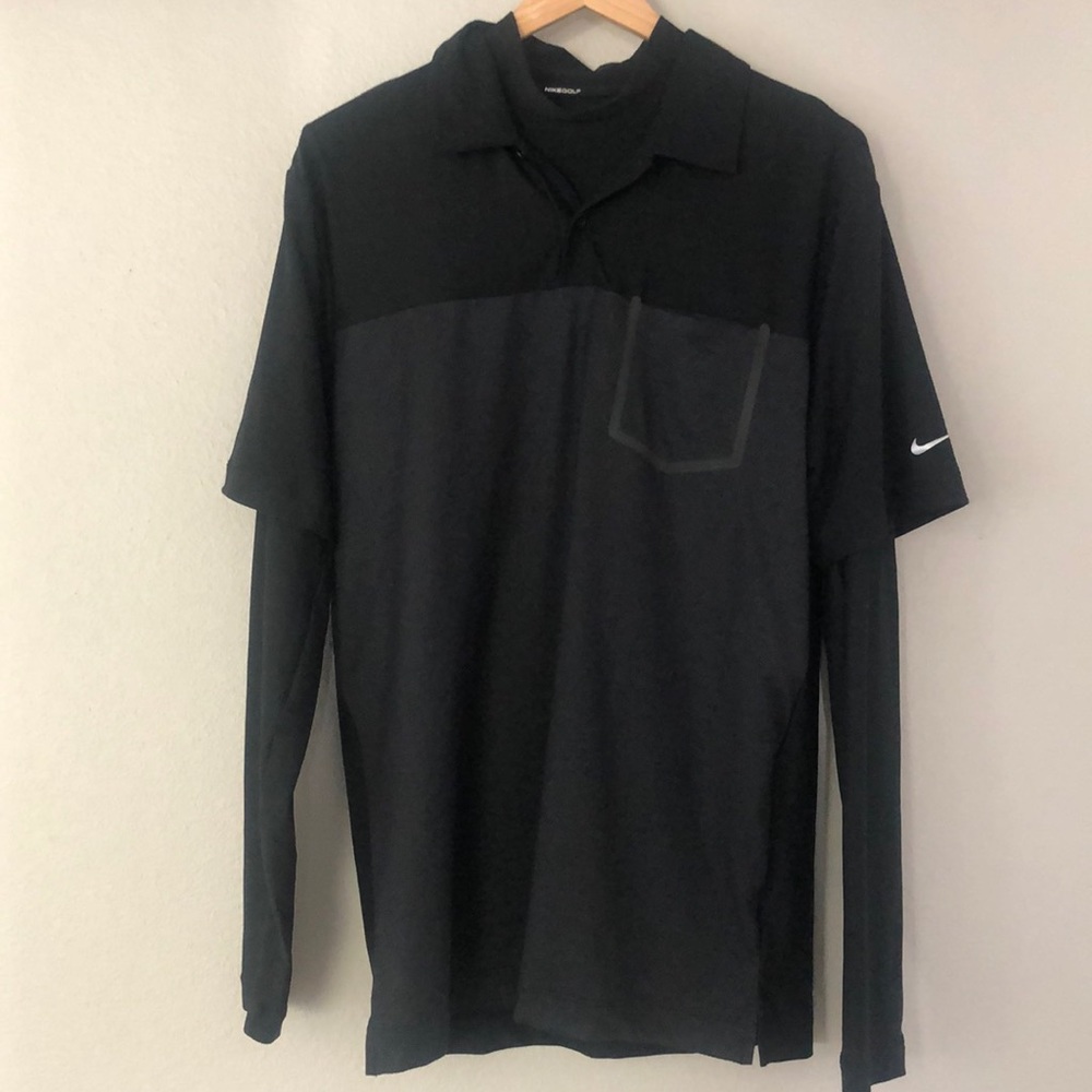 NIKE golf LAYERED SLEEVE POLO SHIRT